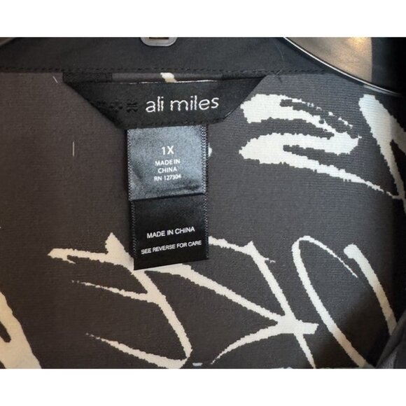 Ali Miles 1X Embellished Fabulous Wire Collar 3/4 Sleeve Button Front Tunic NEW - Picture 5 of 13